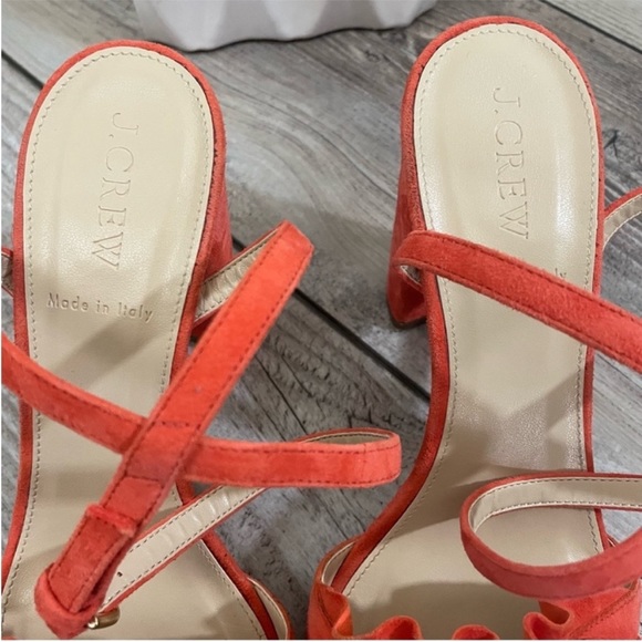 J. Crew Orange Ruffle Sandals - Picture 3 of 10